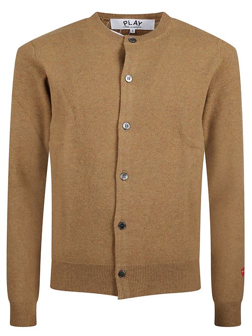 Cardigan with heart logo COMME DES GARÇONS PLAY | AXN0910513CAMEL